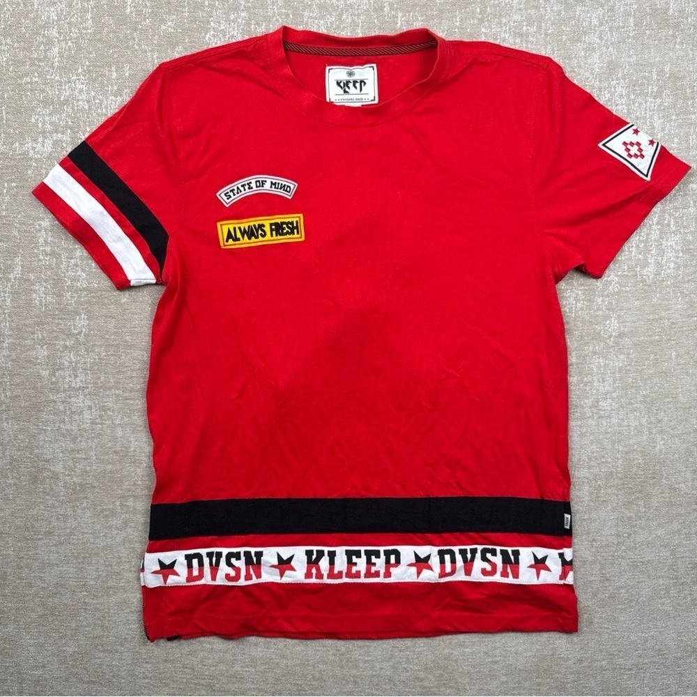 Kleep Shirt Men's 3XL Red Graphic Print T-Shirt Short Sleeve Crew Neck